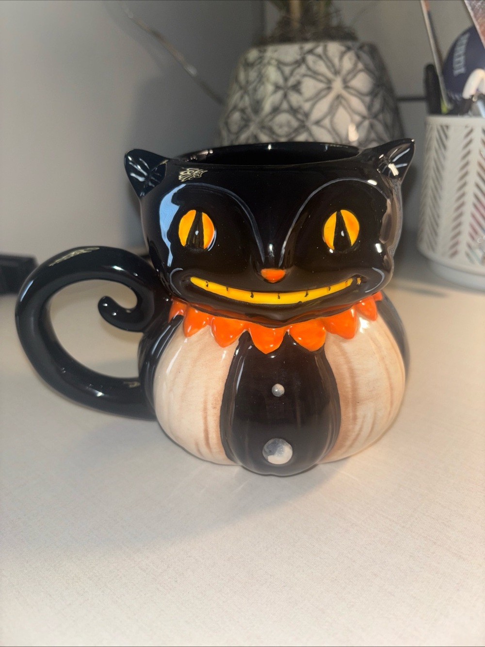 Johanna Parker Design Black Cat Coffee Mug Halloween